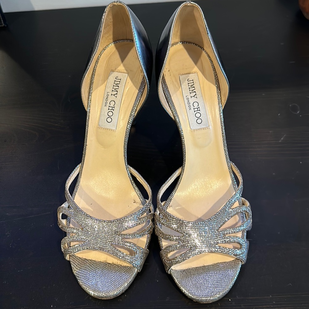 Jimmy Choo mocha glitter sandal